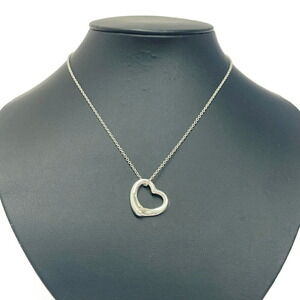 TIFFANY Co Silver Open Heart Necklace